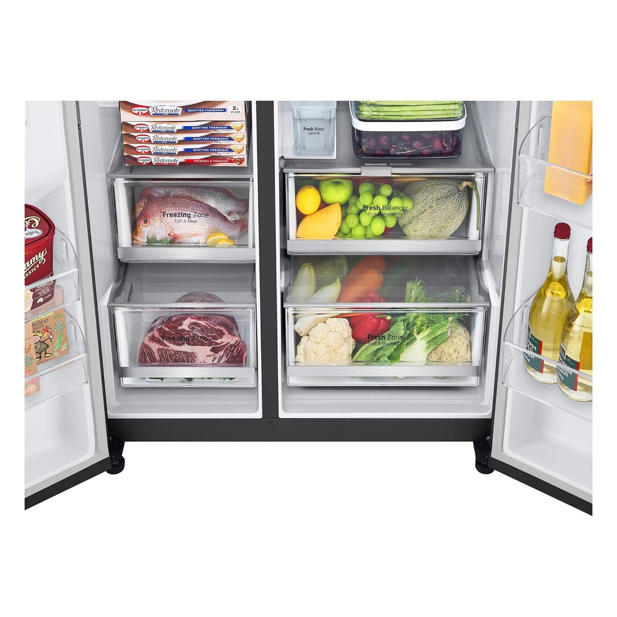 LG 630 L 3 Star Frost Free Side by Side Refrigerator, Matt Black, X257AMC3