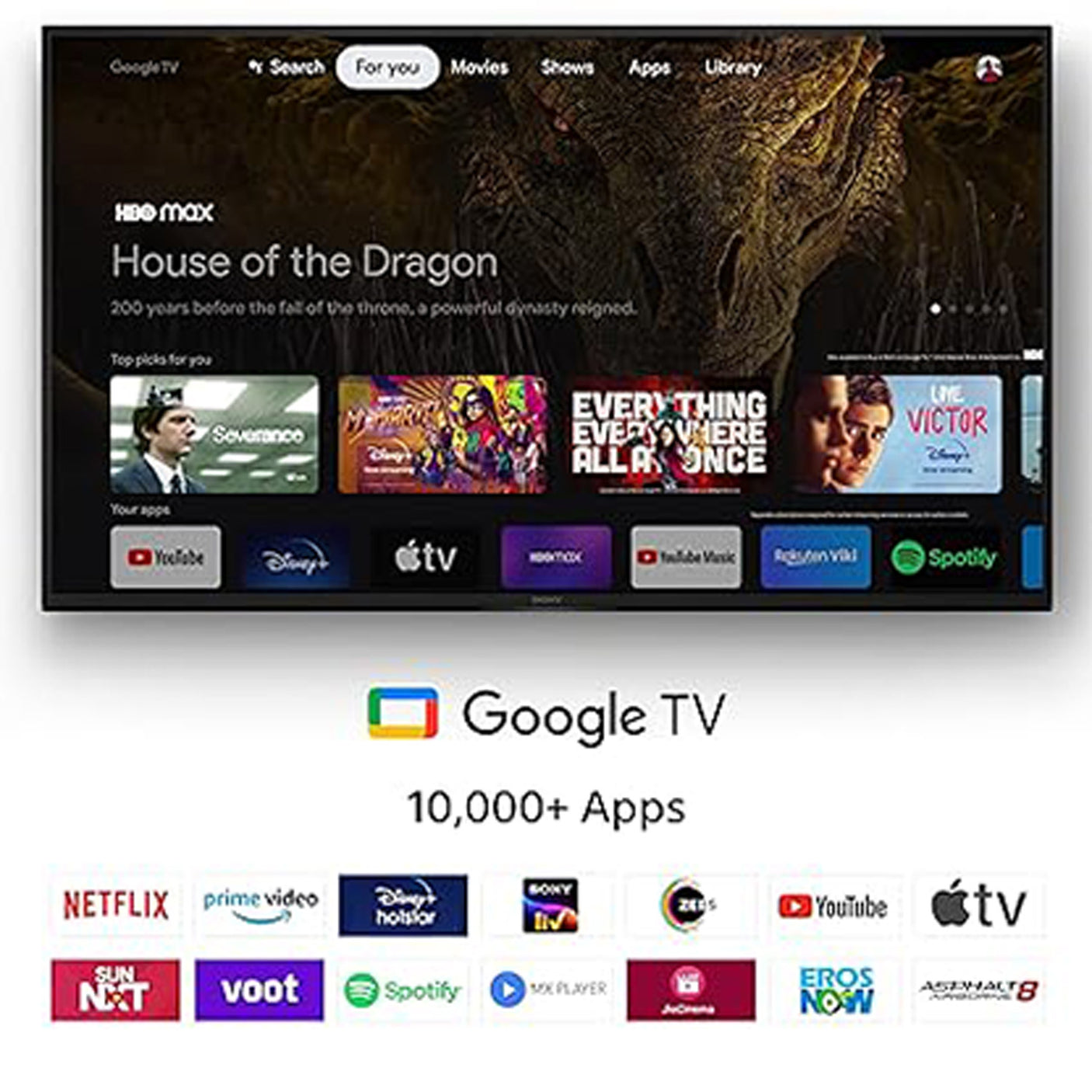 Sony 65" 4K Smart LED Google TV - Black, Android brilliance.