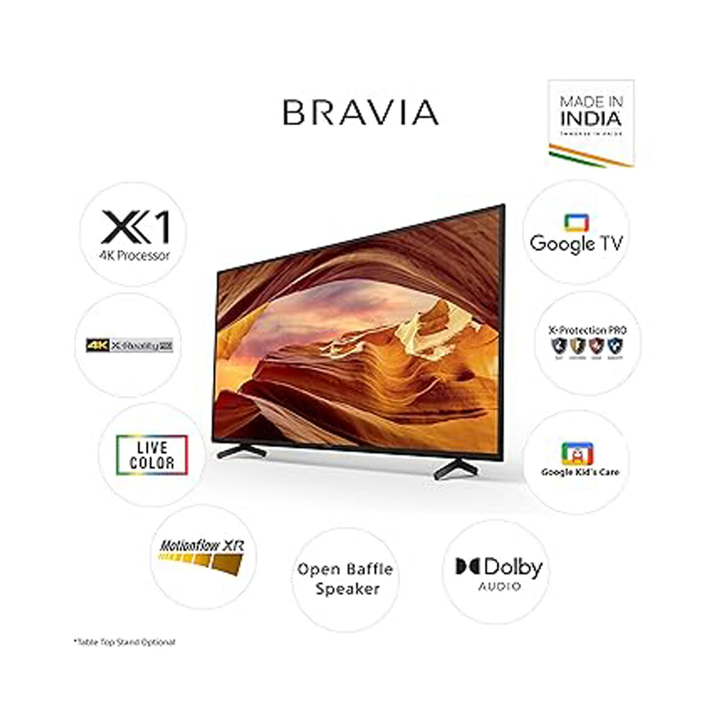 Elevate with Sony 50" 4K Smart LED Google TV - Black, Android.