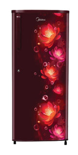 Midea 1 Star 170L Direct Cool Single Door Refrigerator  (MDRD170D1HPCW, Wine Flower)