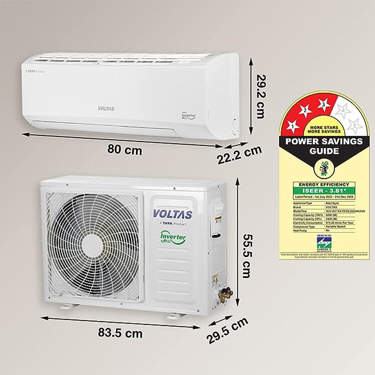 Optimal Cooling: White 3-Star AC by Voltas with Copper Coil (2023)