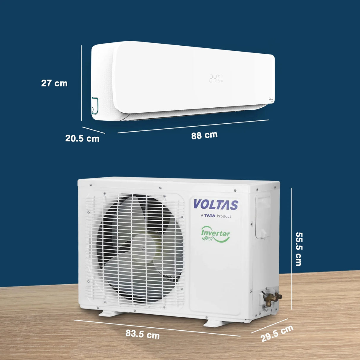 Voltas 1.5 Ton, 3 Star Adjustable Inverter Split AC (183V Vectra Pristine)