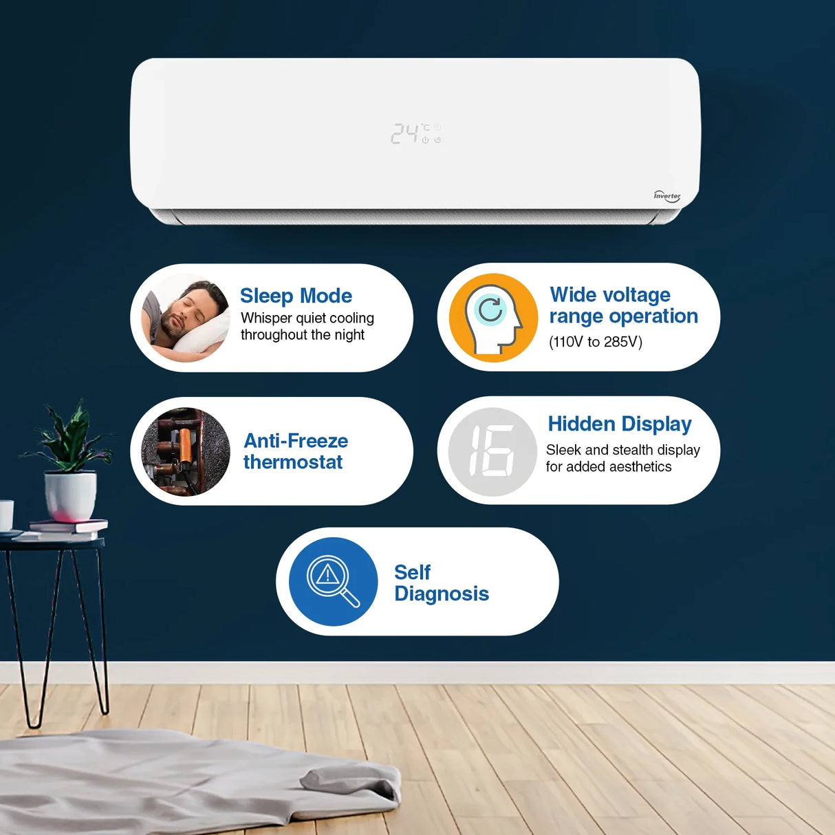 Voltas 1.5 Ton, 3 Star Adjustable Inverter Split AC (183V Vectra Pristine)
