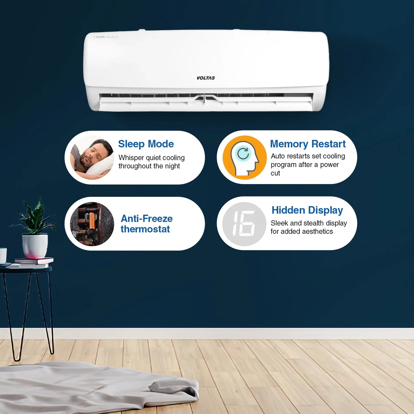Voltas 1.5 Ton 3 Star, Fixed Speed Split AC -183 Vectra Elegant