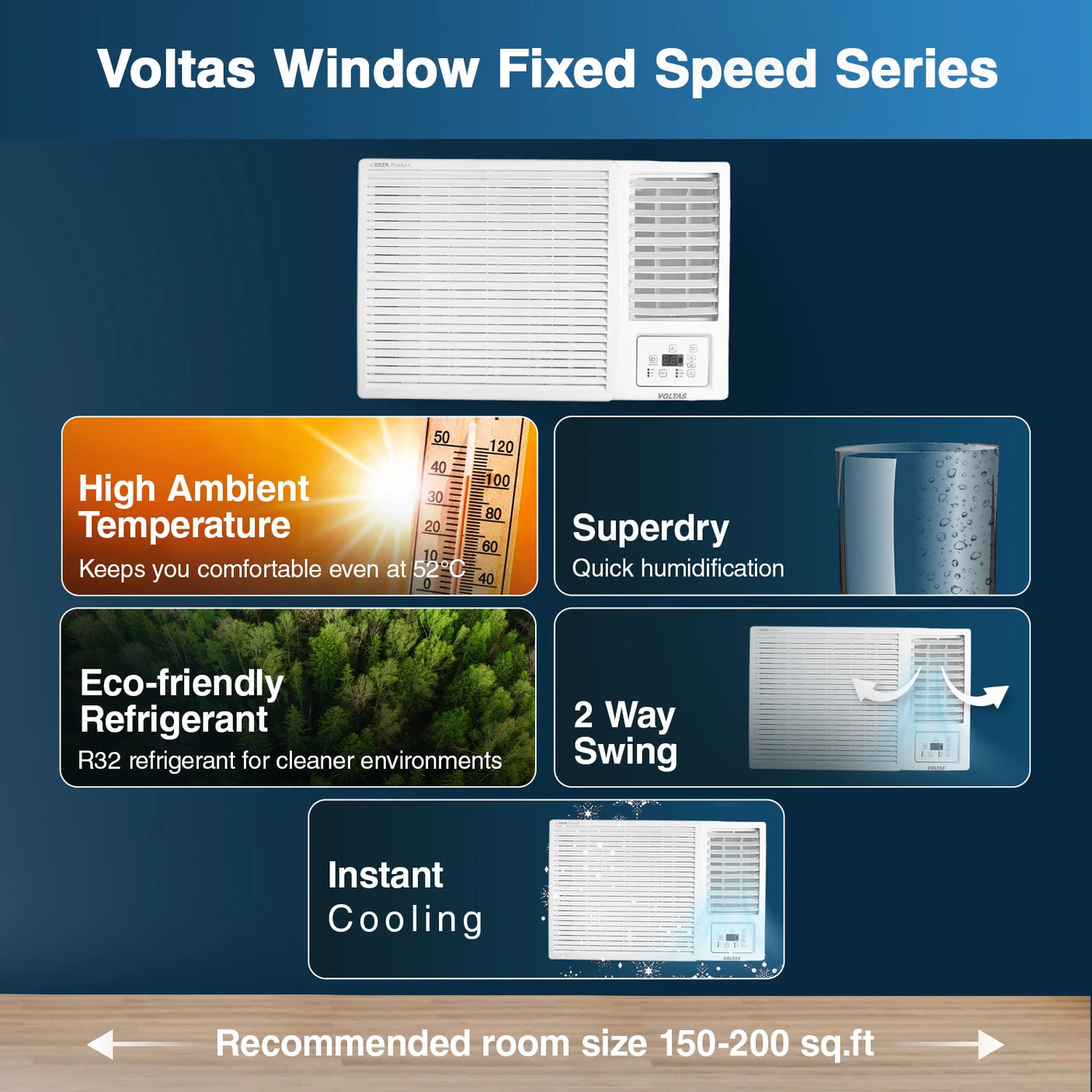 Voltas 2.0 Ton 2 Star Window Air Conditioner 242 Vectra Plus