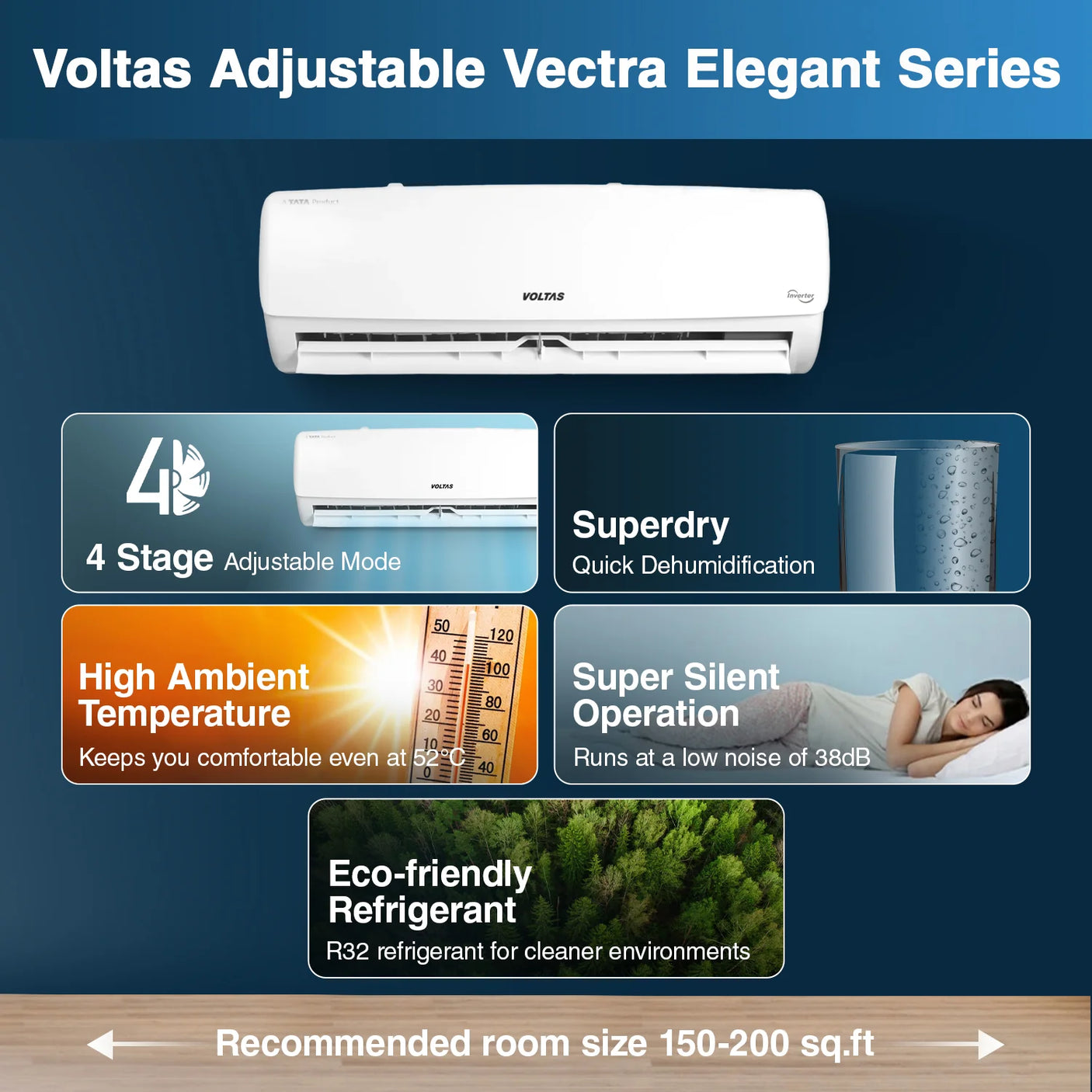 Voltas S.AC Inverter Split AC 2 Ton 243V Vectra Elegant