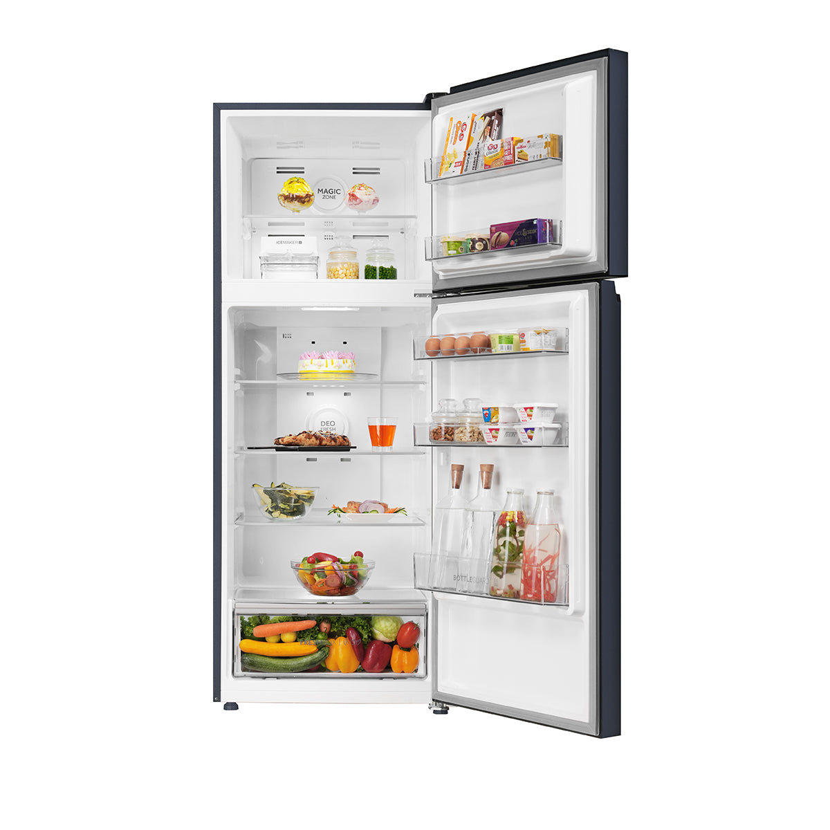 Haier 328L, 2 Star, Graphite Black Top Mount Frost Free Refrigerator, HRF-3782BLGK-P