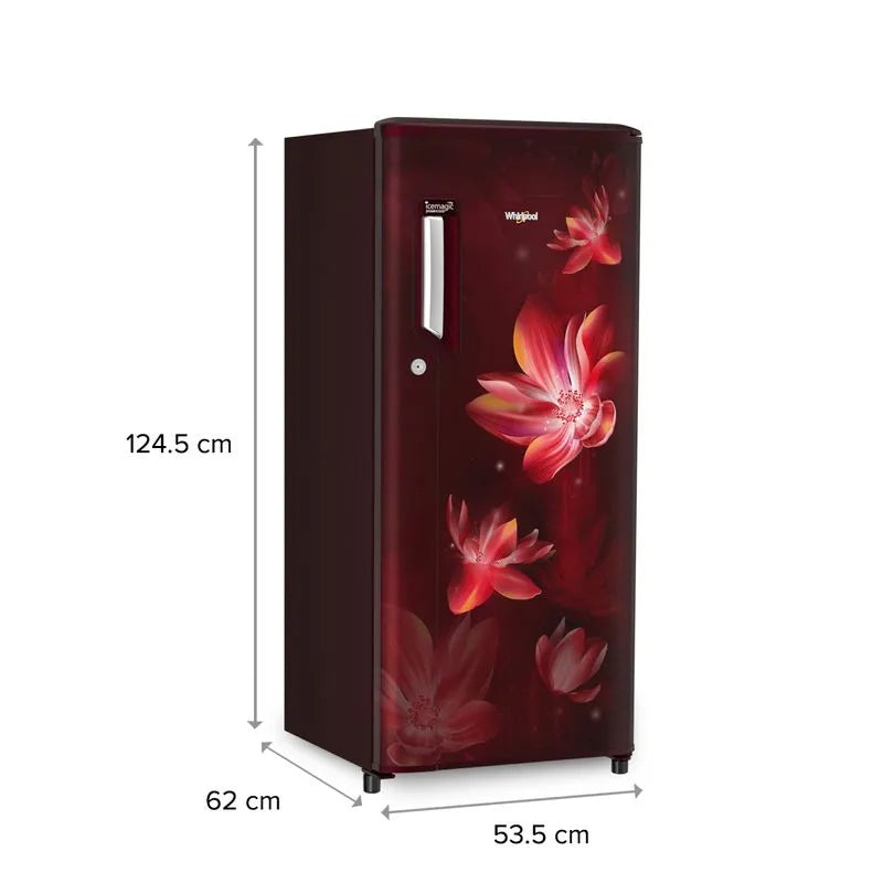 Whirlpool 200 L Direct Cool Single Door 3 Star Refrigerator (Wine Flower Rain 215 IMPC PRM 3S Wine Flower Rain) (72535)