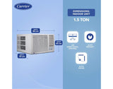 Carrier 1.5Ton 3 Star Copper, Dust Filter & Turbo Mode Window Fixed Speed Air Conditioner(ESTRELLA EX 3 STAR, White)