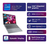 Lenovo IdeaPad Slim 3 Intel Core i3 13th Gen Windows 11 Home Laptop, 82X700HMIN ( Arctic Grey,8GB-512GB )