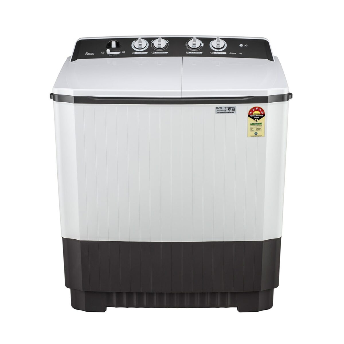 LG 7Kg Semi Automatic Washing Machine, Rat Away Technology, Dark Grey (P7010NGAZ)