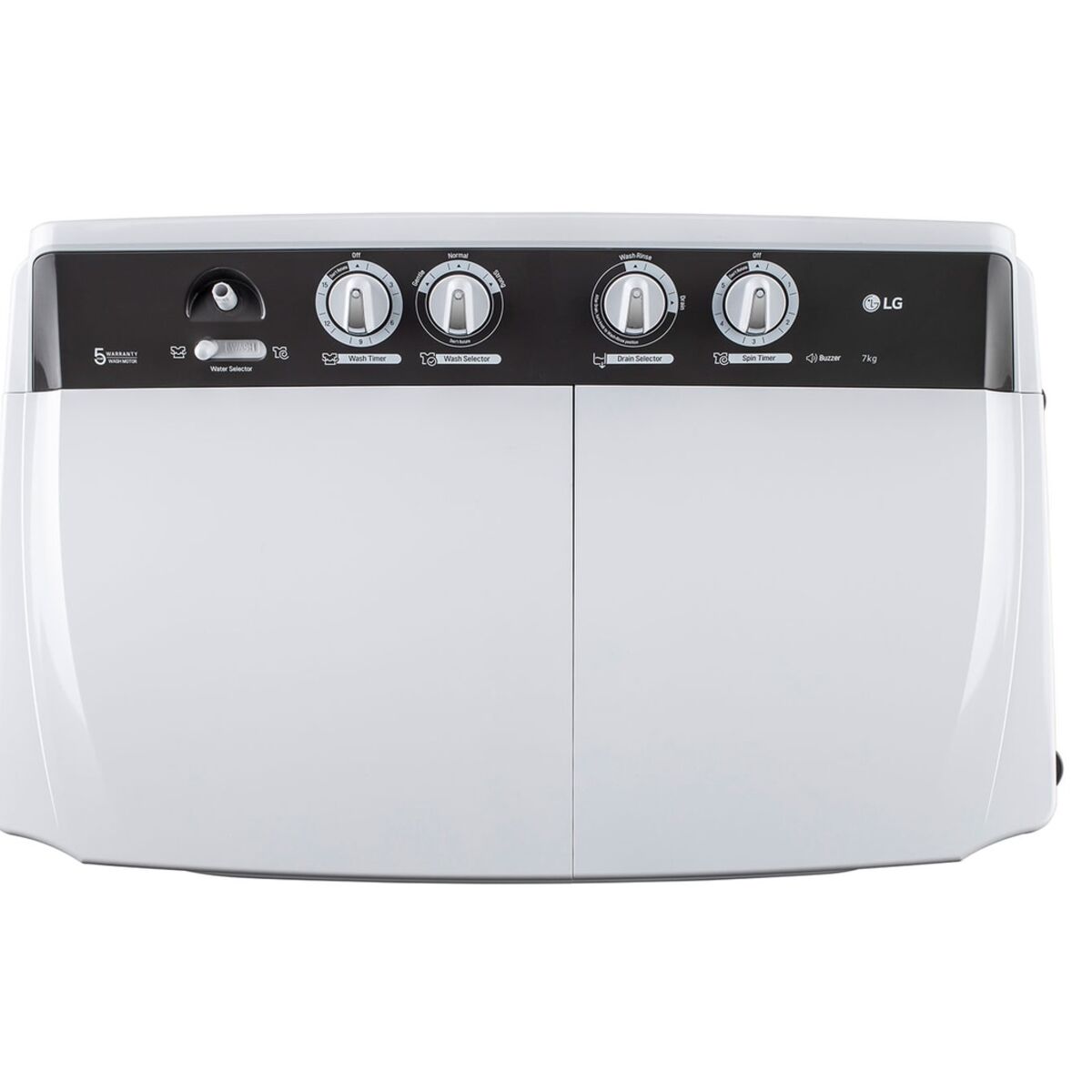 LG 7Kg Semi Automatic Washing Machine, Rat Away Technology, Dark Grey (P7010NGAZ)
