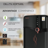 Havells Delite Kopere Alkaline HR Water Purifier | RO+UV, 6.5L Stainless Steel Tank, 7 Stage, Black