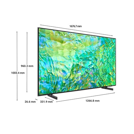 Transform with Samsung 75CU8000: 75" UHD Smart TV, internet and Android TV.