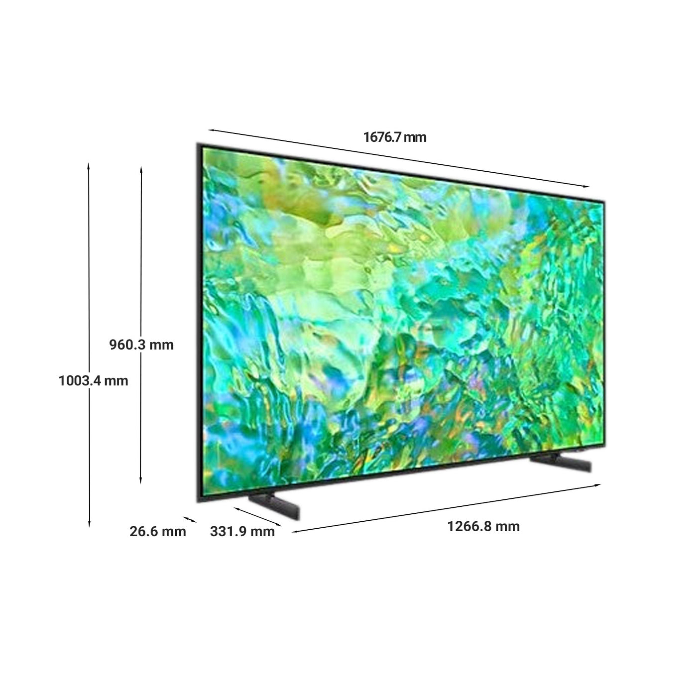 Transform with Samsung 75CU8000: 75" UHD Smart TV, internet and Android TV.