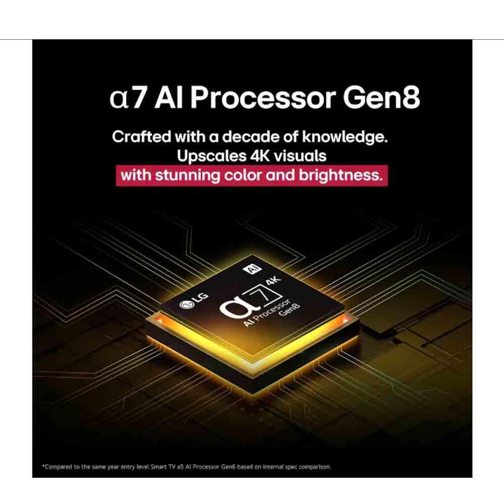 LG 108 cm (43) UHD AI TV, α7 AI Processor 4K Gen8, HDR10 Pro, 43UA83006LA -2025
