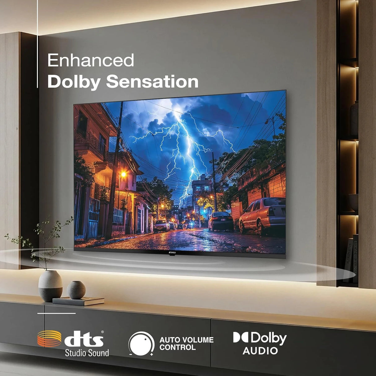 Sansui 55” (140 cm) 4K Ultra HD Smart Google TV (2025) | A+ IPS Panel | Dolby Audio | Filmmaker Mode | Model JSW55UG23
