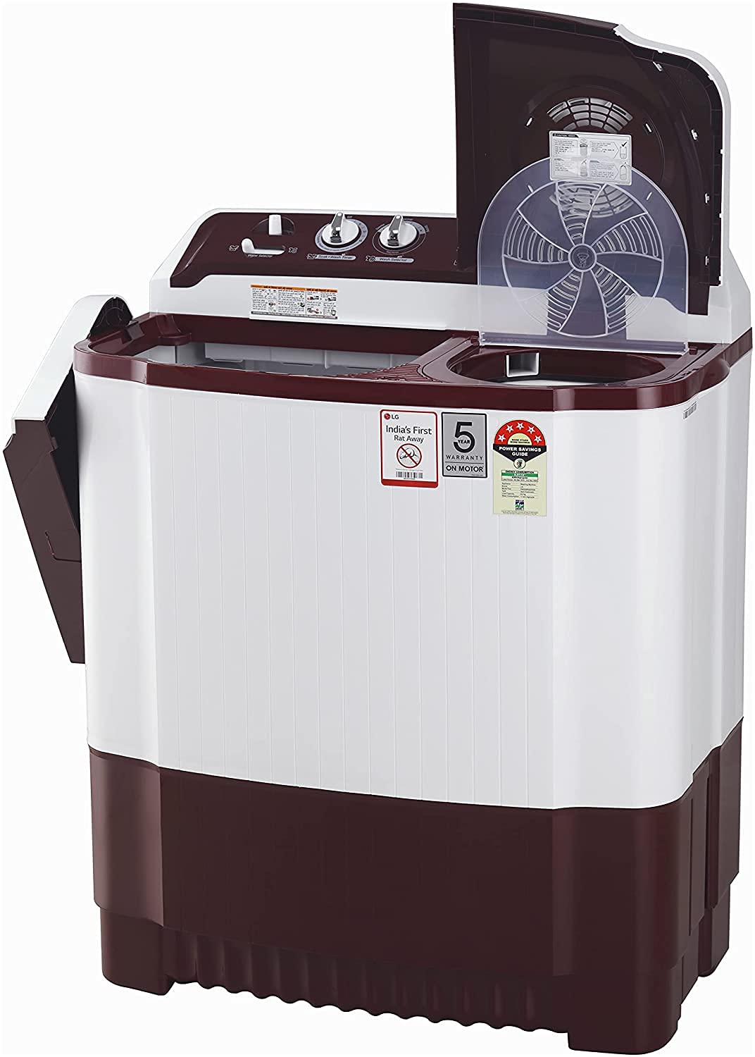 LG  8 kg Semi Automatic Top Load Washing Machine, White WM P8035SRAZ