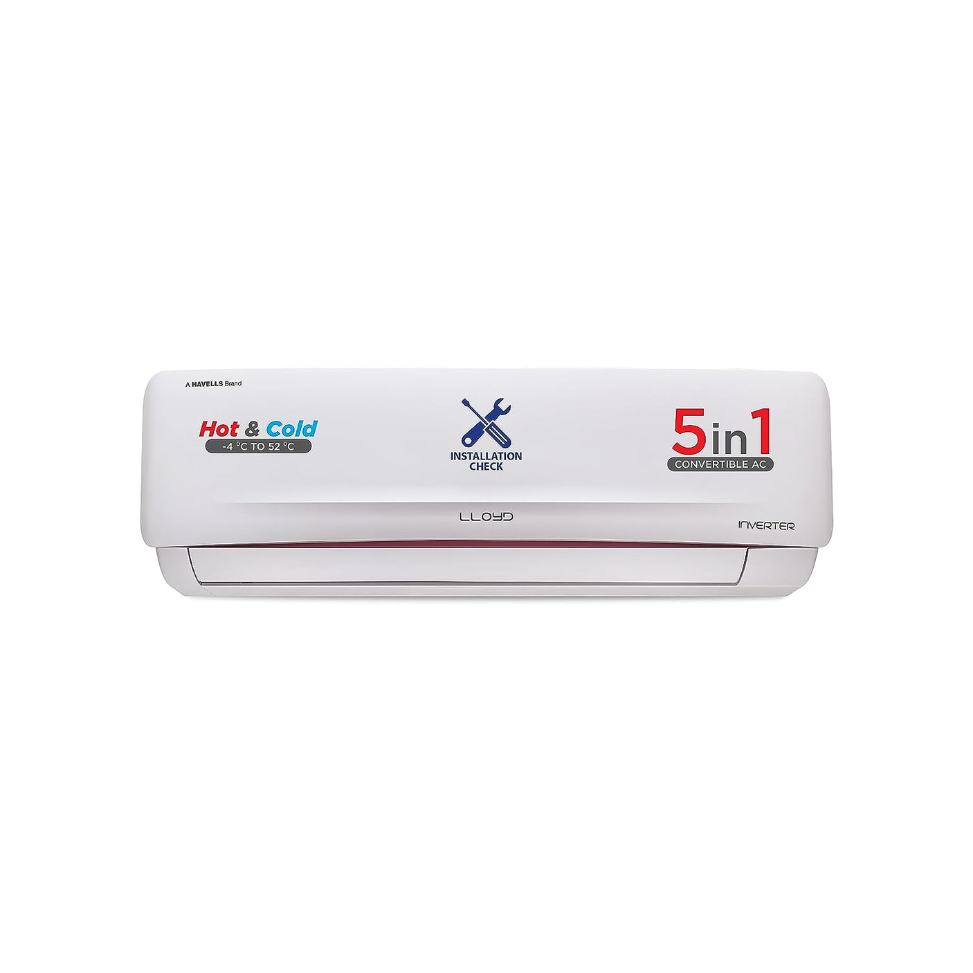 Lloyd 1.5 Ton 3 Star 2023 Model Hot and Cold Split Inverter AC - White  (GLS18H3FWRHP, Copper Condenser)