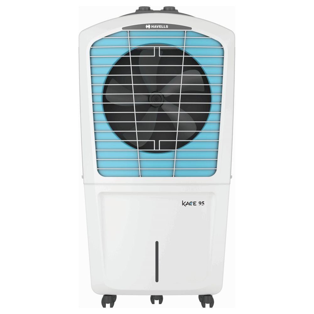 Havells Kace 95 Desert Air Cooler with 95 Litres Capacity, White and Blue