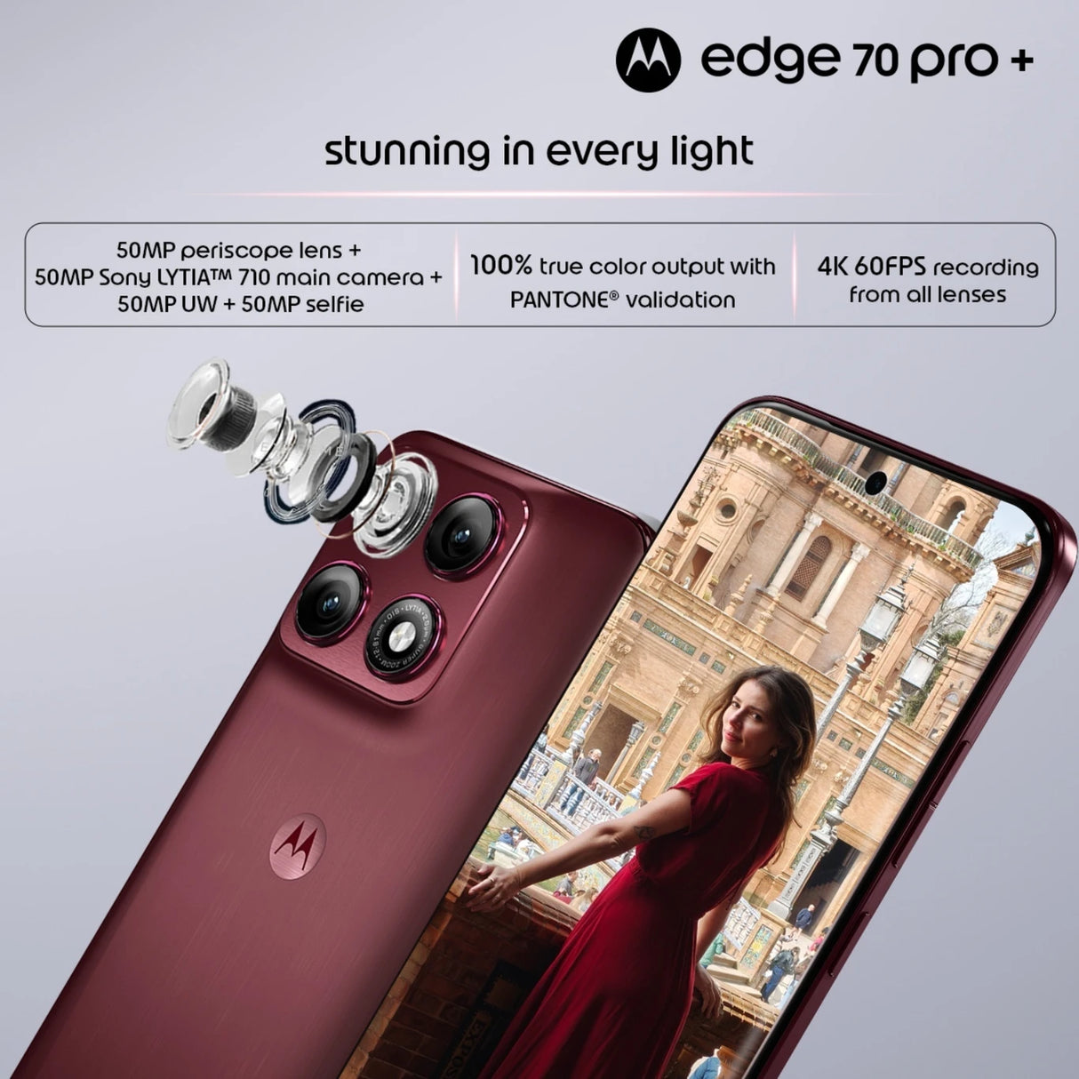 Motorola Edge 70 Pro+ 5G | 256GB Storage 12GB RAM | Maroon