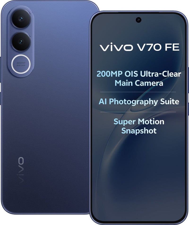 Vivo V70 FE 8GB/128GB | Dimensity 7300, 50MP OIS Camera, 6500mAh Battery, 90W, Marina Blue