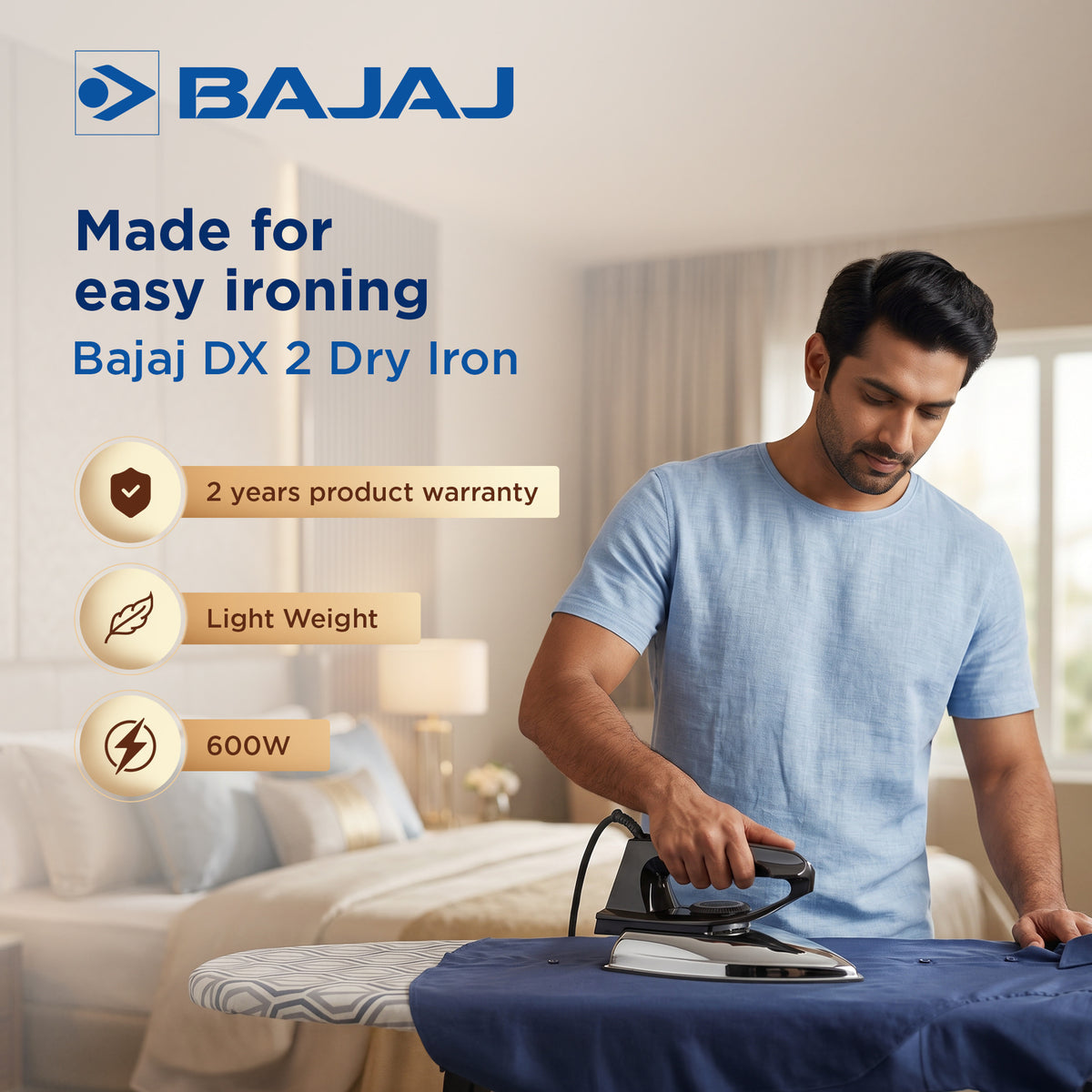 Bajaj DX-2 dry iron soleplate