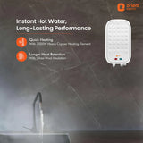 Quick warmth with the best: Orient Electric 3L Instant Geyser (REVATTO, White).