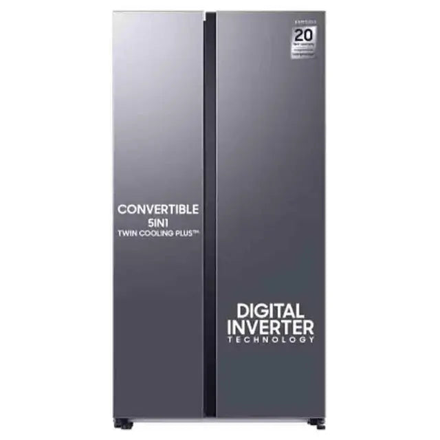 Samsung 653L Convertible 5-in-1 Side by Side with Wifi, SmartThings & AI (RS76CG8103S9HL, Refined Inox)