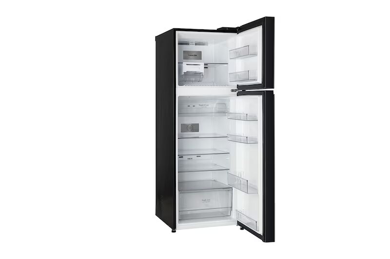 LG 343L 2 Star Double Door Refrigerator, Convertible, Smart Diagnosis™, Black Mirror Finish, GL-S382SBMY