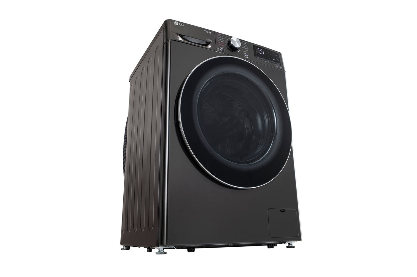 LG 12 Kg (Wash) / 7 Kg (Dry), AI Direct Drive Technology, Steam+ & Wi-Fi Front Load Fully Automatic Washer Dryer (FHD1207STB, Intelligent & Convenient Fabric Care & Turbowash 360, Platinum Black)