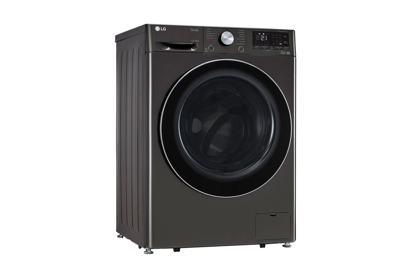 LG 12 Kg (Wash) / 7 Kg (Dry), AI Direct Drive Technology, Steam+ & Wi-Fi Front Load Fully Automatic Washer Dryer (FHD1207STB, Intelligent & Convenient Fabric Care & Turbowash 360, Platinum Black)