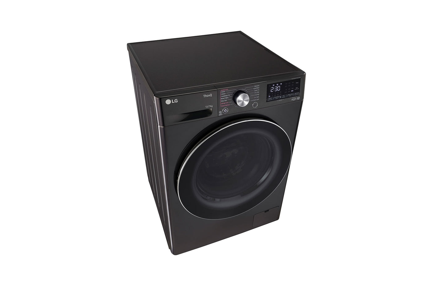 LG 12 Kg (Wash) / 7 Kg (Dry), AI Direct Drive Technology, Steam+ & Wi-Fi Front Load Fully Automatic Washer Dryer (FHD1207STB, Intelligent & Convenient Fabric Care & Turbowash 360, Platinum Black)