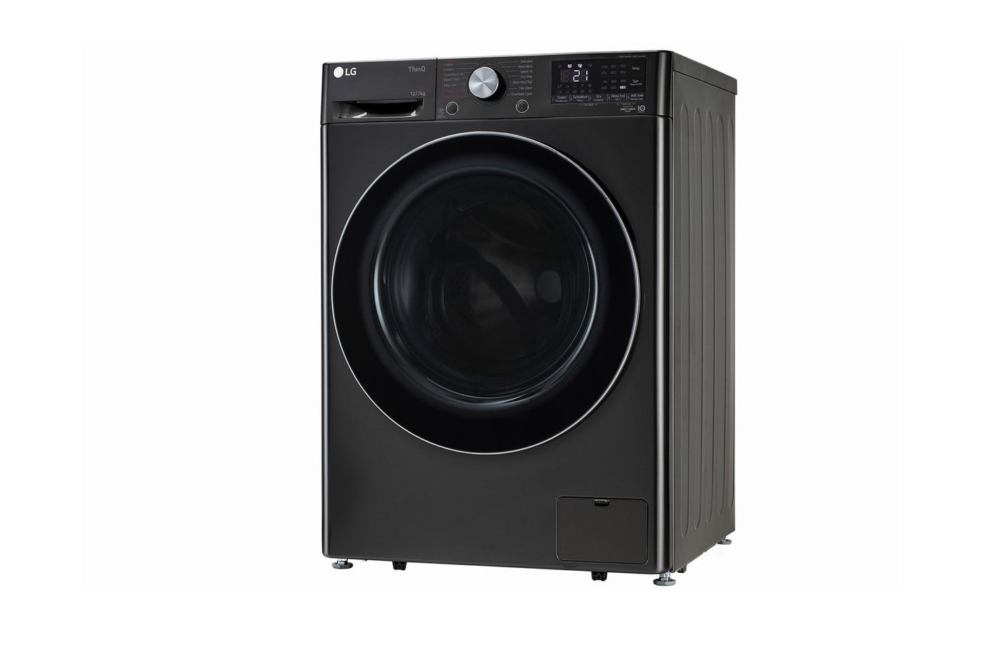 LG 12 Kg (Wash) / 7 Kg (Dry), AI Direct Drive Technology, Steam+ & Wi-Fi Front Load Fully Automatic Washer Dryer (FHD1207STB, Intelligent & Convenient Fabric Care & Turbowash 360, Platinum Black)