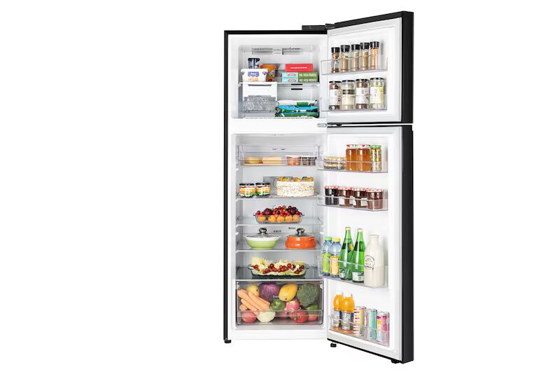 LG 343L 2 Star Double Door Refrigerator, Convertible, Smart Diagnosis™, Black Mirror Finish, GL-S382SBMY
