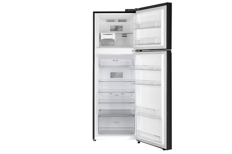 LG 343L 2 Star Double Door Refrigerator, Convertible, Smart Diagnosis™, Black Mirror Finish, GL-S382SBMY