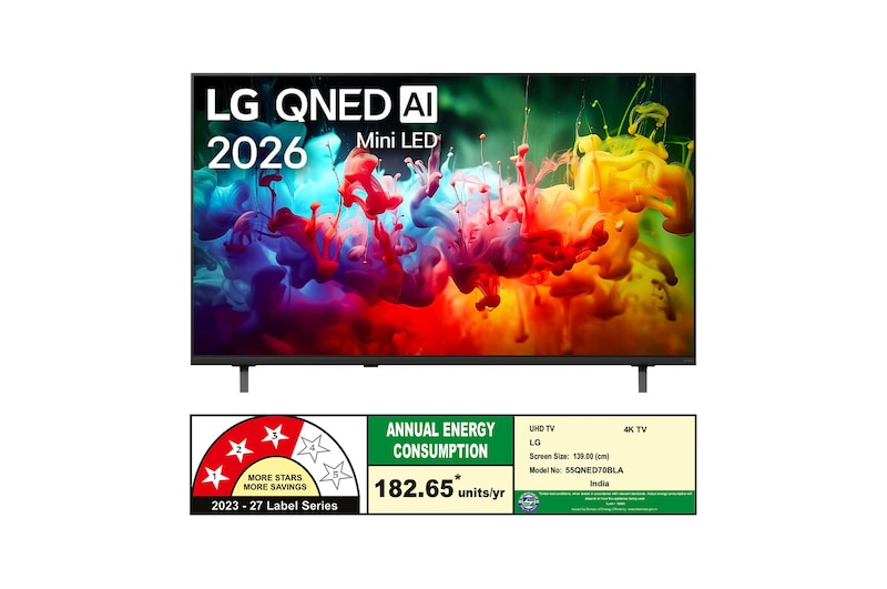 LG 55QNED70BLA energy label