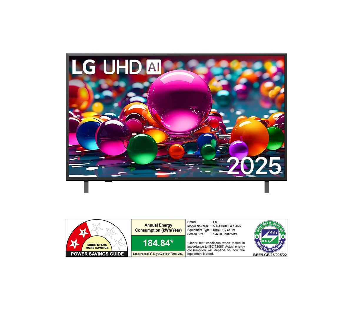 LG 126 cm (50) 4K UHD AI TV), α7 AI Processor Gen8, FILMMAKER MODE™, with Dolby Atmos  (50UA83006LA) 2025