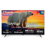 Sansui 190cm (75 Inch) 4K Ultra HD QLED Smart Google TV - HDR10+/HLG, Dolby Vision, Far Field Voice control, Dolby Atmos, Screen Sharing, Google Assistant, JSW75UG23QF