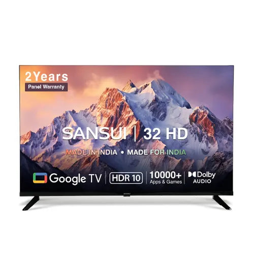Sansui 80cm (32 Inch) HD LED Smart Google TV - HDR10/HLG, Noise Reduction, Dolby Audio, Google Assistant, JSW32HG5