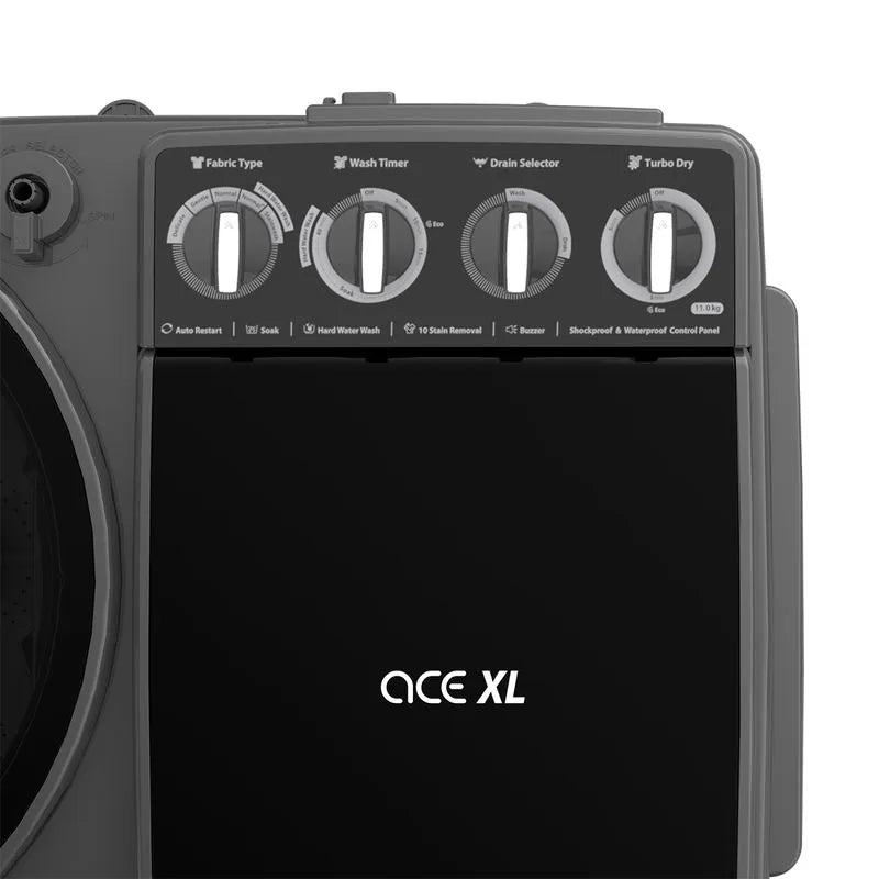 Whirlpool 11Kg Semi-Automatic Top Loading Washing Machine (ACE XL 11 DMIX GRAPHITE GREY)