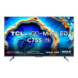 TCL 189 cm (75 inches) 4K Ultra HD Smart QD-Mini LED Google TV 75C755 (Black)