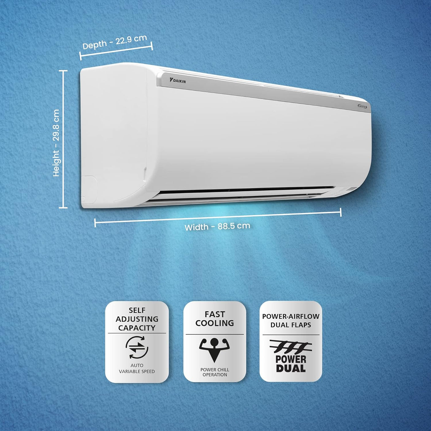 Pure Comfort: Daikin 1.5 Ton 3 Star Split AC - Copper, PM 2.5 Filter, White.