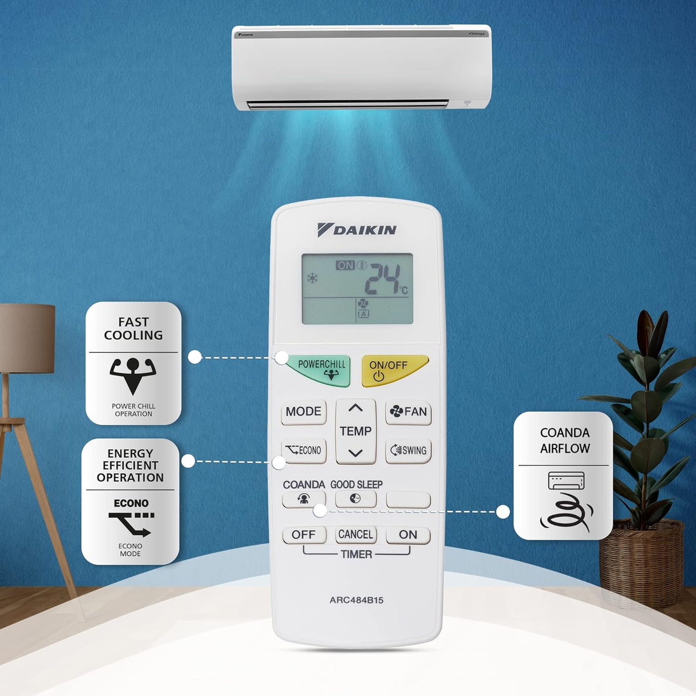 Best Air Quality: Daikin 1.5 Ton 3 Star Split AC - Copper, PM 2.5 Filter, White.