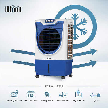 Upgrade with Havells Altima 70L Desert Cooler: Powerful, Honeycomb Pads, Dark Teal. Peak cooling tech.
