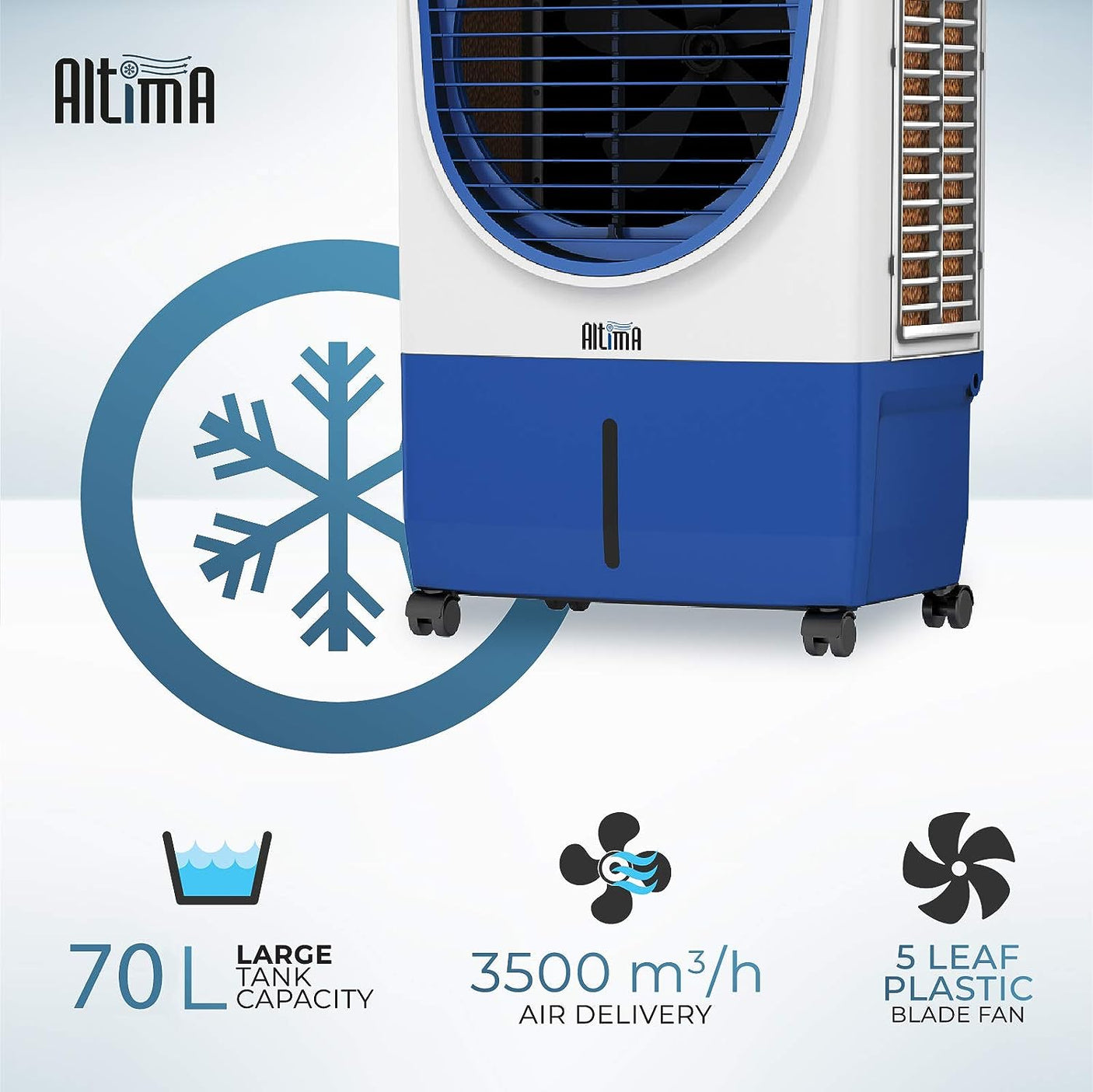 Havells Altima 70L Desert Cooler: Powerful, Honeycomb Pads, Dark Teal. Cool with excellence.