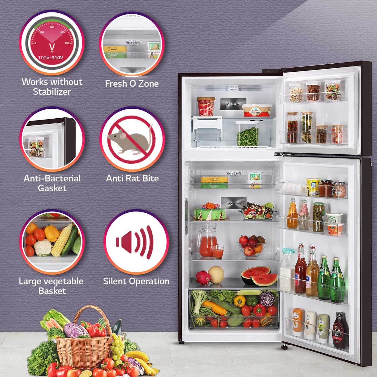 LG Double Door Fridge: 423L, 3 Star, Wi-Fi Enabled - Smart and Efficient
