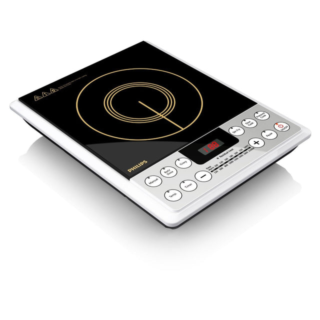 Philips HD4929 2100-Watt Induction Cooker: Sleek induction stove in black.