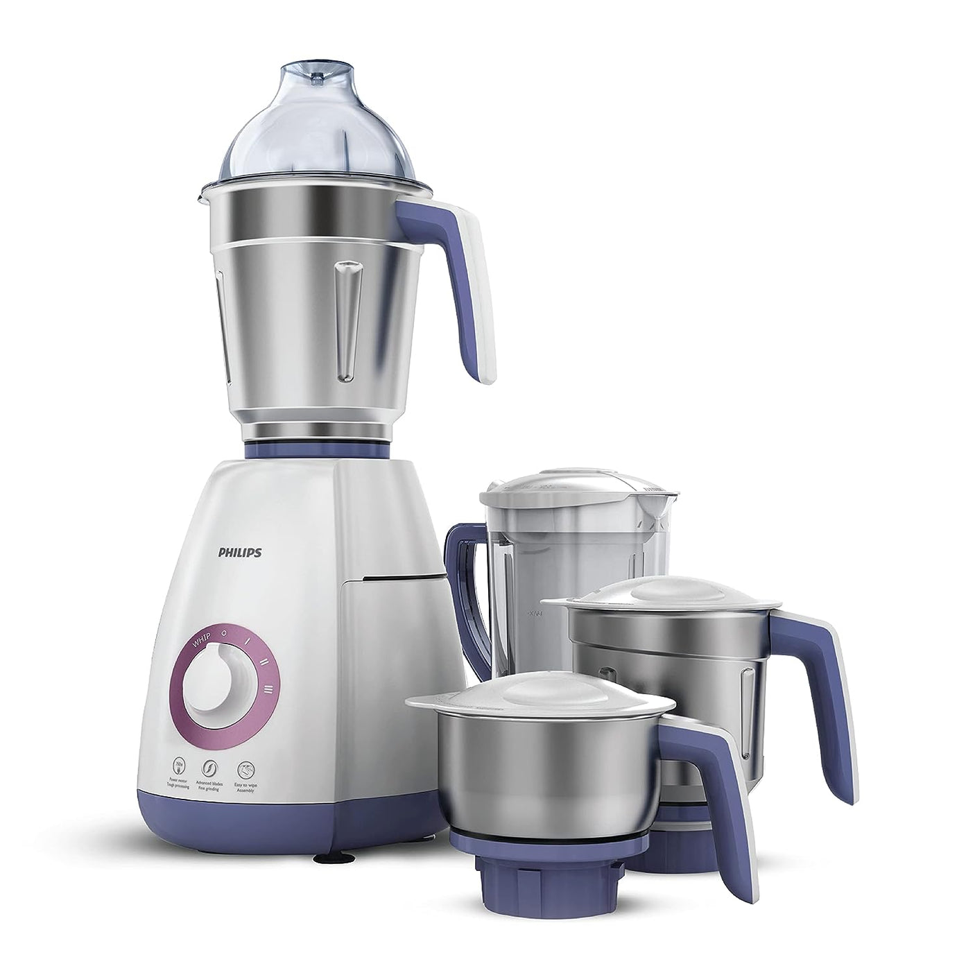 Philips Mixer Grinder HL7701/00: Lavender/White, powerful 750W kitchen essential.