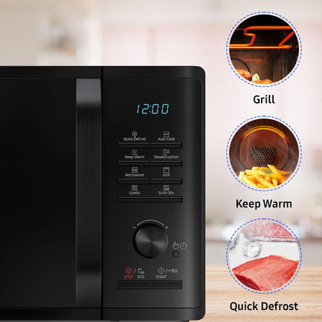 Upgrade with Samsung 23L Grill Microwave: Sleek design, powerful technology.
